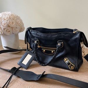 Balenciaga city bag with gold hardware